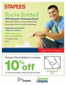 Staples Youth Entrepreneurship Day - Barrie North Store